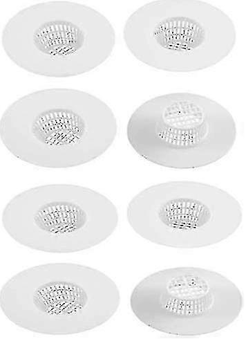 חדר אמבטיה ניקוז פלסטיק מסננת מסננות מסנן ניקוז נטו ניקוז מכסה מסנני אגן מסנני סיליקון למטבח חבילה אחת של 8 (לבן)