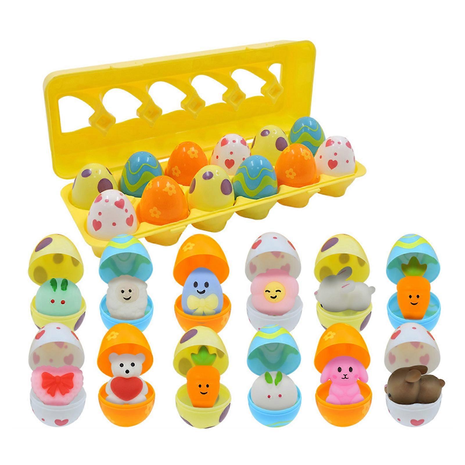 1 Set Colorful Egg Anti-crack Scratch-proof Fadeless Fall-resistant Unbreakable DIY Openable Anxiety Relief Easter Egg Toy Home Supply