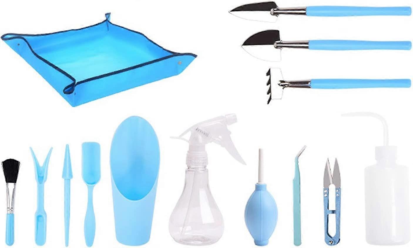 Set Of 13 Mini Plant Tools - For Bonsai - Pruner - Pruner - Mini Rake - String Trimmer