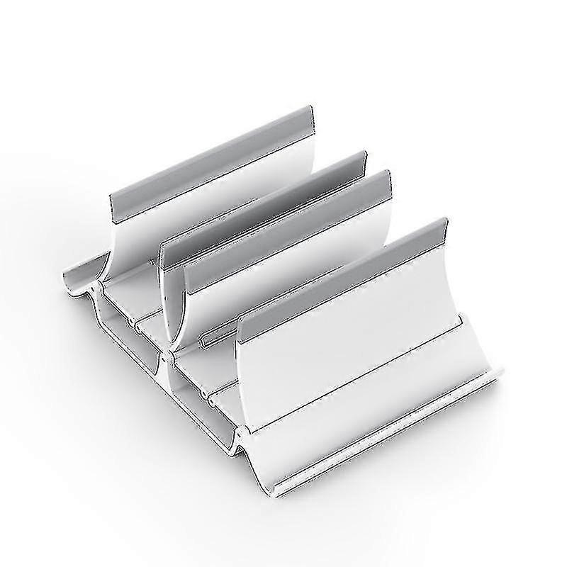 Vertical Laptop Stand Phone Tablet Holder Desktop Automatic Double Storage Shelf