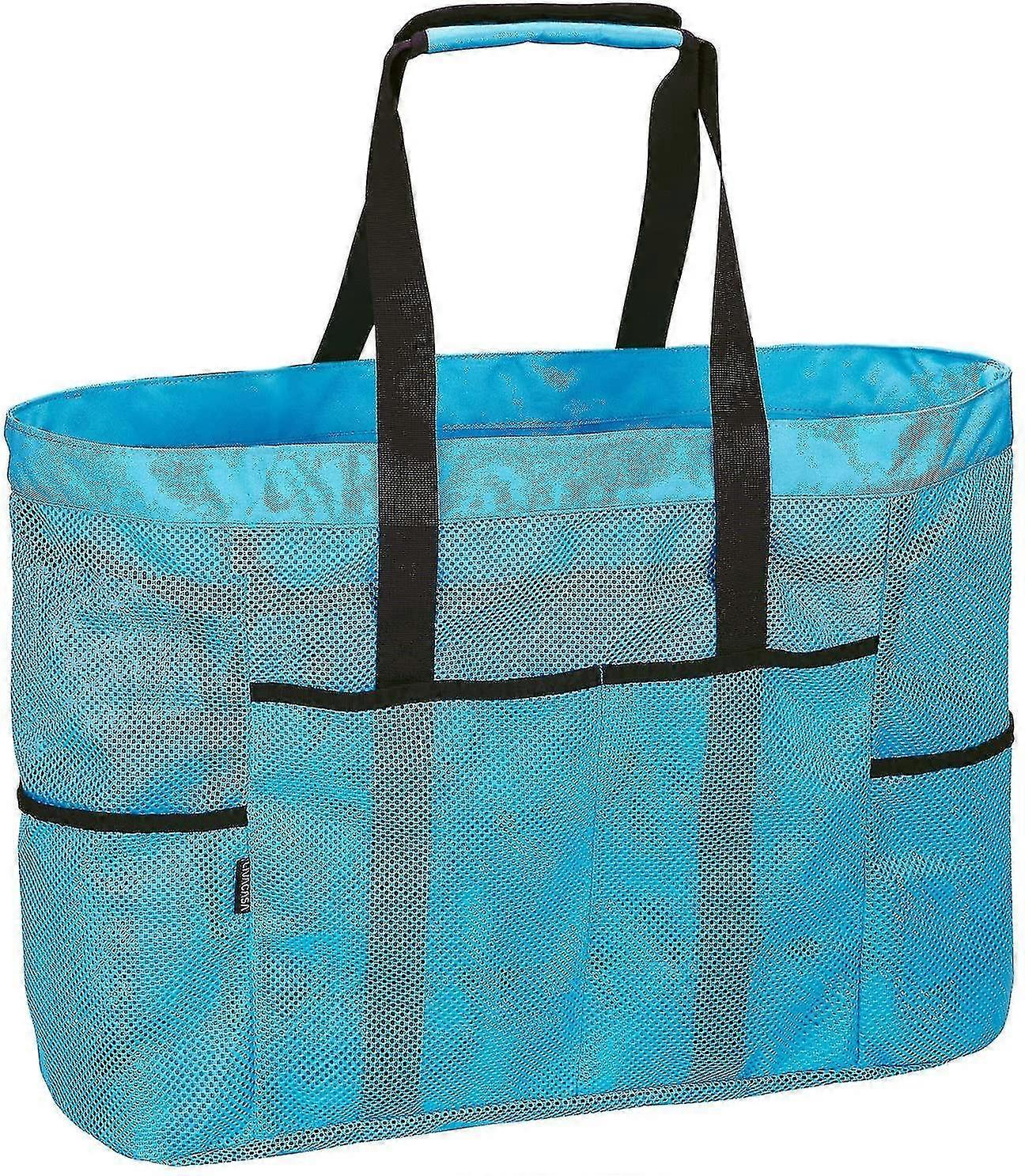 Beach Bag Mesh Oversized Mesh Bag Foldable With Zipper Home Shopper Multifunctional Shoulder Bag Mesh Bag Soft Carrying Bag Picnic Bag Beach Toy Shopp