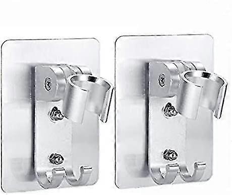 2pcs Wall Mounted Shower Head Holder, No Drilling Shower Holder With Adjustable Angle