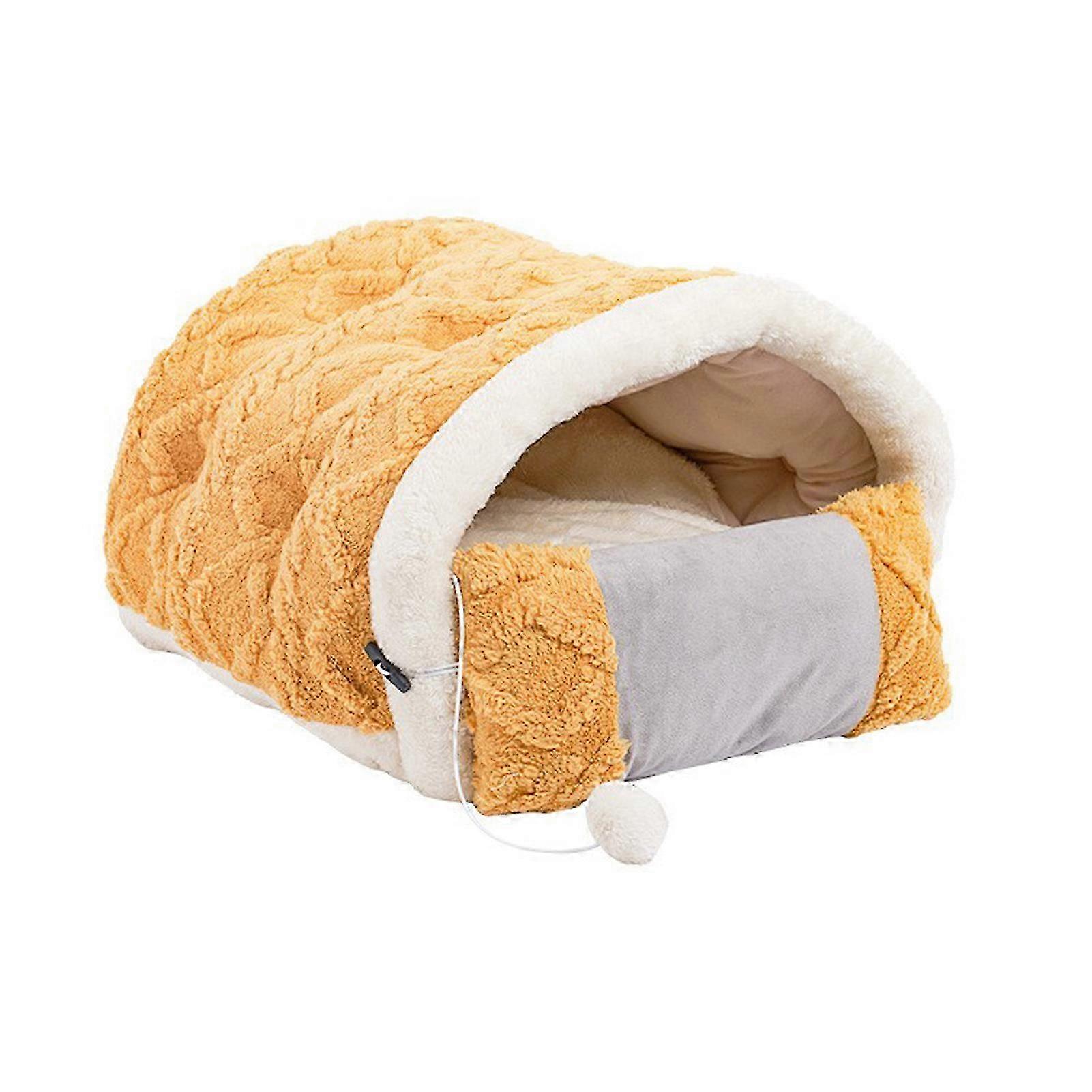 Winter Pet Self Warming Cat Cave Bed with 4-Way Cat Hideaways