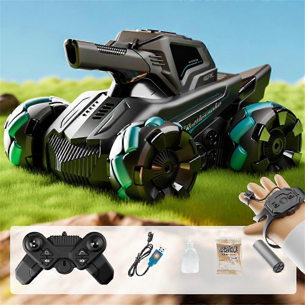 4DRC 4D-Y8 RC Tank Car 4WD Off-Road Water Bullet Shooter Dual Remote Control Single Battery - Blue