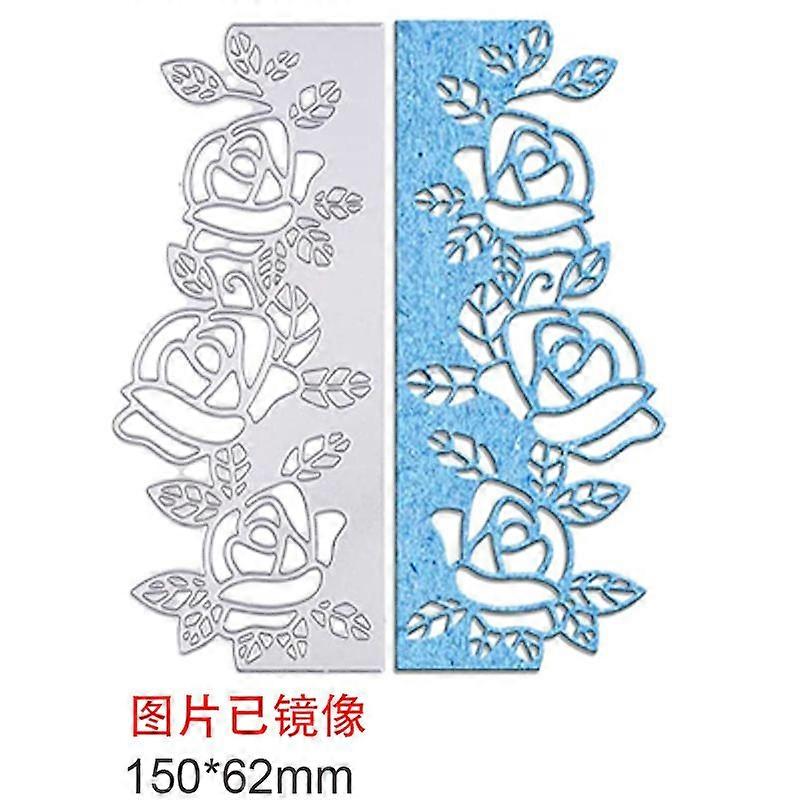 Carbon Steel Cutting Dies Stencils for DIY Scrapbooking/Photo Album Decorative Embossing DIY Paper Card Rose Pattern 15x6.2cm