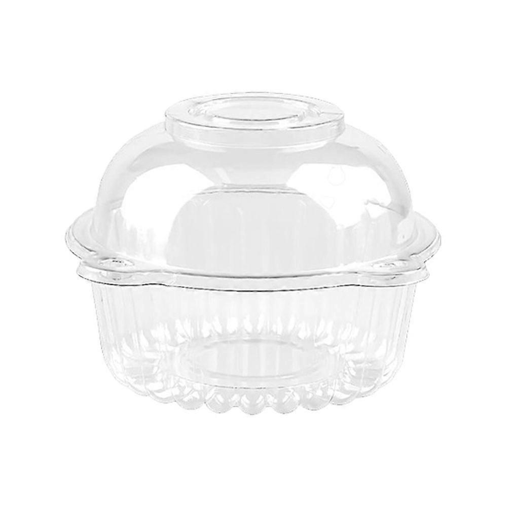 100Pcs Clear Cupcake Containers with Dome Lids Stackable Odor-Free Single Cupcake Holders for Desserts Pastries Fruits