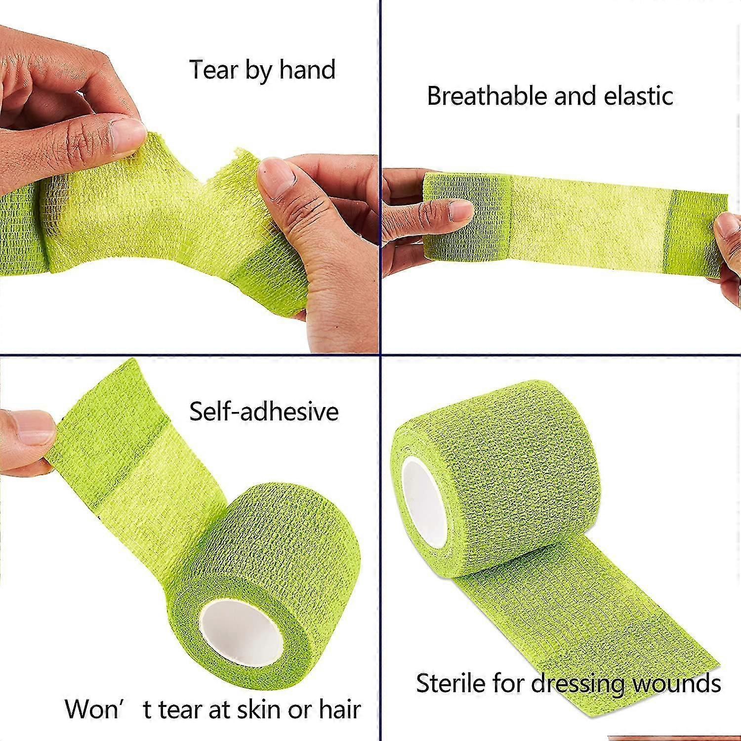 5 Pcs Self-adhesive Bandages Adhesive Dressing Self-adhesive Bandages For Fingers, Wrists And Ankles (5cm X 4.5m),5000