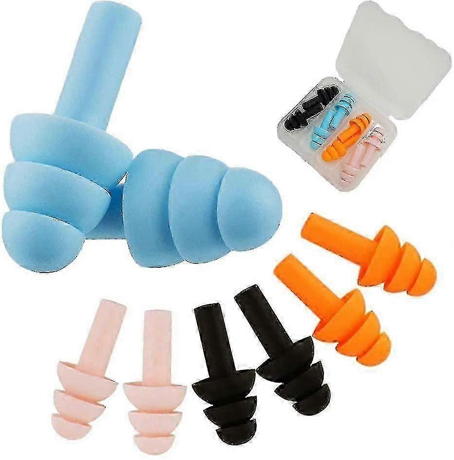 4 Pairs Soft Silicone Ear Plugs For Sleeping Noise Cancelling