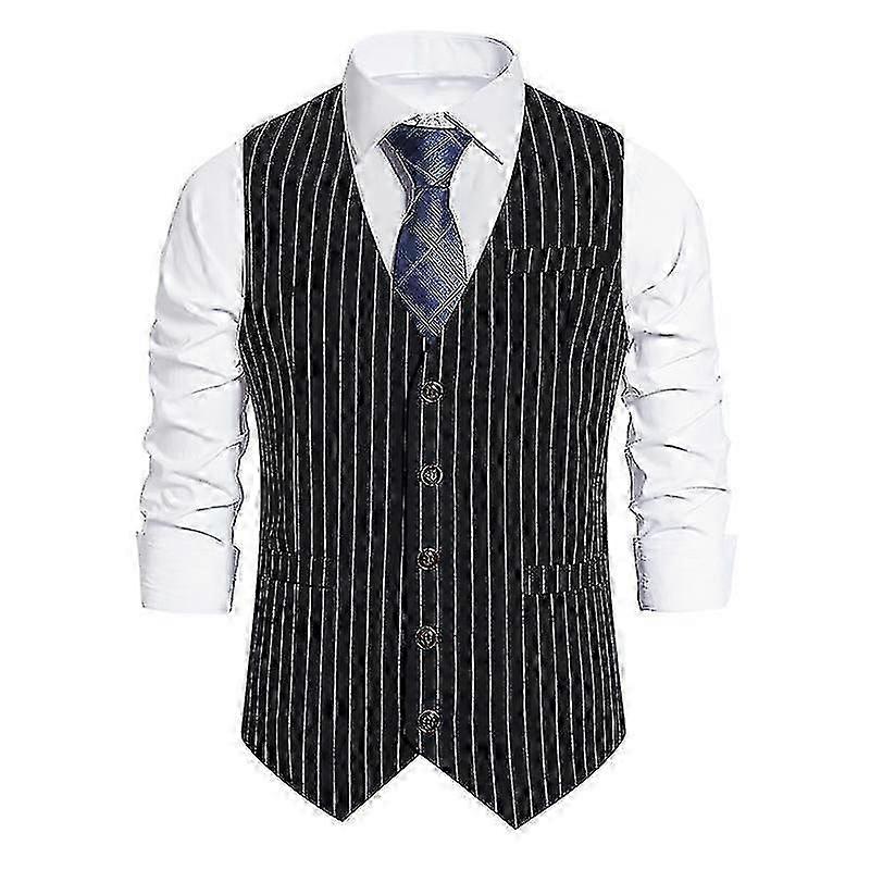 Herren gestreifte Anzug Weste Slim Fit Weste