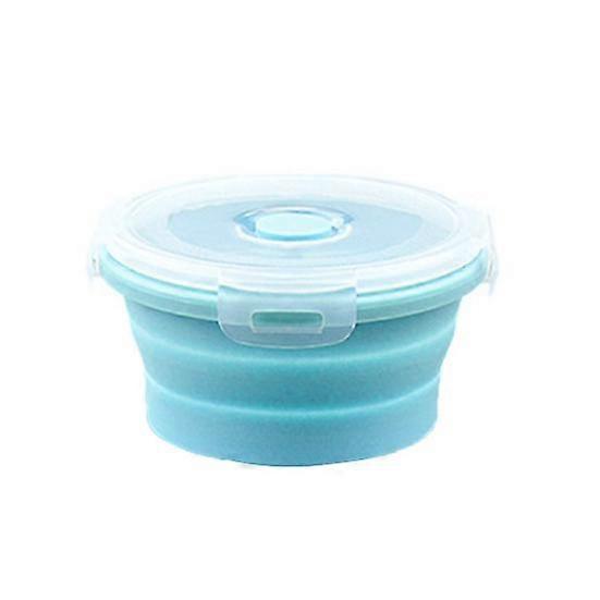 350/500/800/1200ML Round Silicone Lunch Box Microwave Safe Foldable Sealed Lid Portable Refrigerator Bento Food Container Kitchen Supplies