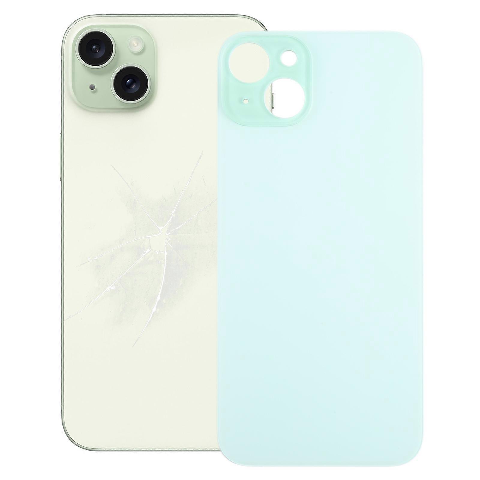 For iPhone 15 Plus Easy Replacement Big Camera Hole Glass Back Battery Cover