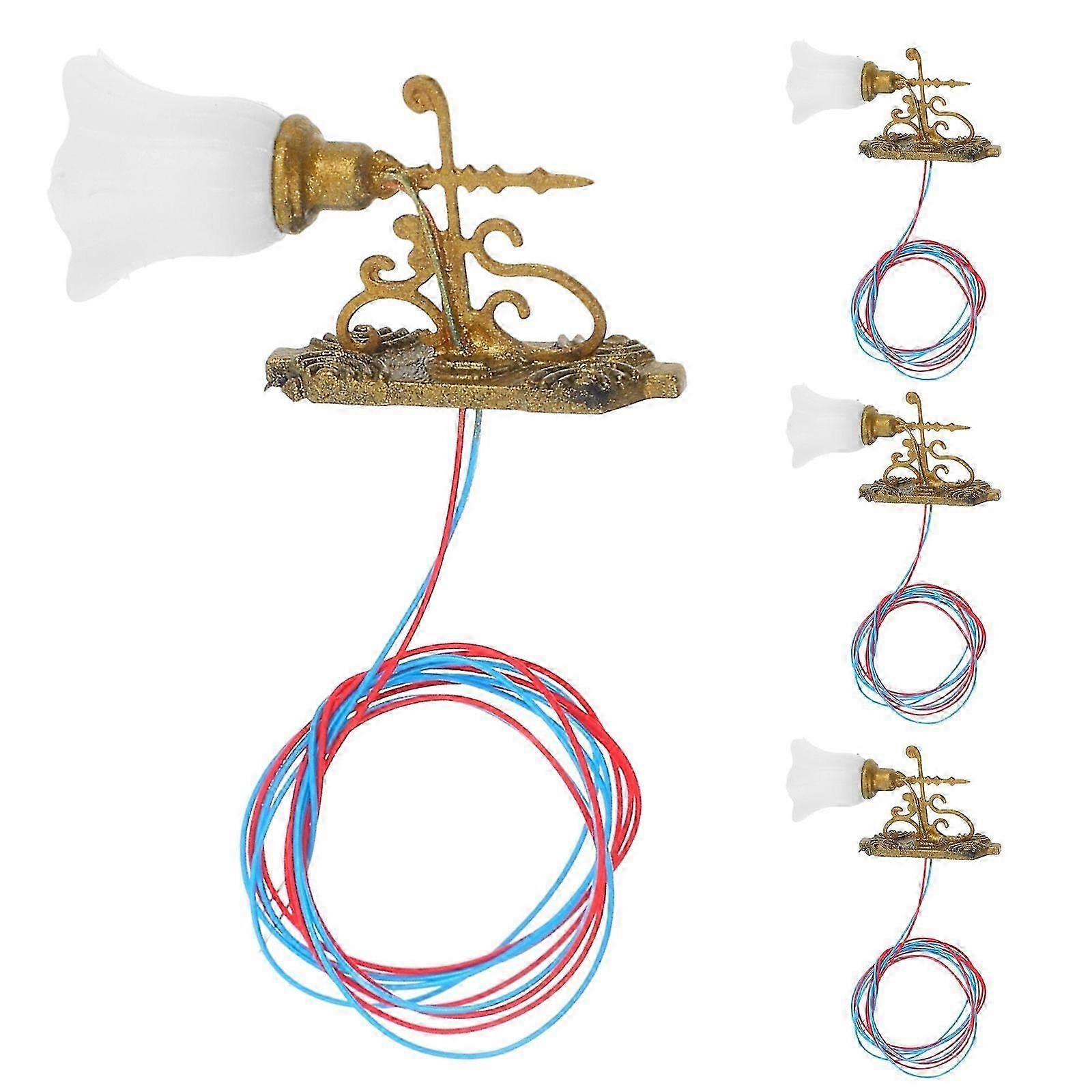 4pcs Simulated Mini Yard Lights Model Light Model Sand Table Lamp Decorations