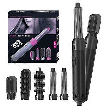 Professional 5 In 1 Hot Air Styler One Step Hair Dryer&volumizer Straightening&curling Brush Hot Comb Electric Blowing Hairbrush,black,,aespa