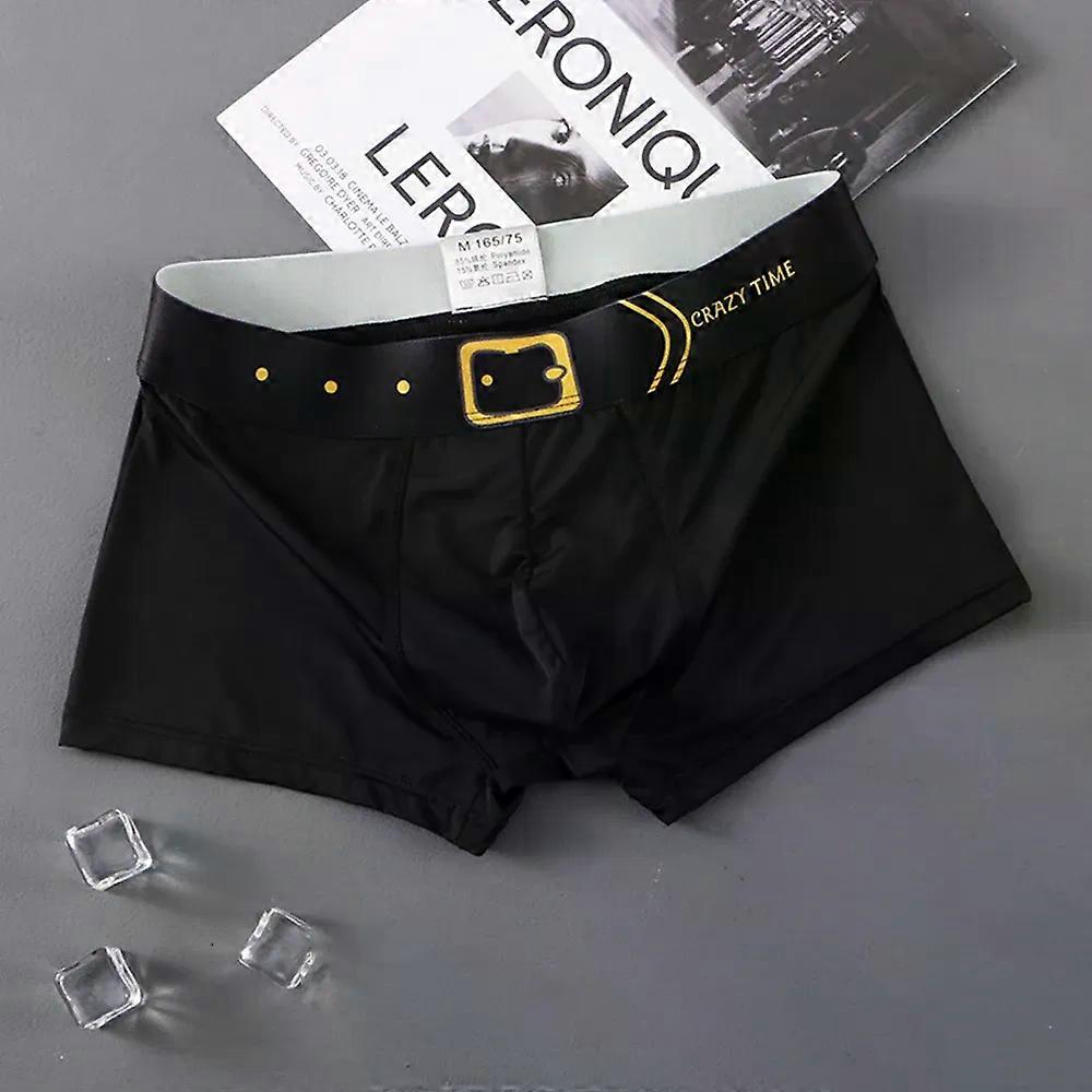 Men'S Boxer U Convex Pouch Men Panties Breathable Comfy-Ice-Silk Briefs Bulge Underpants Underwear Swim Shorts Solid Trunks