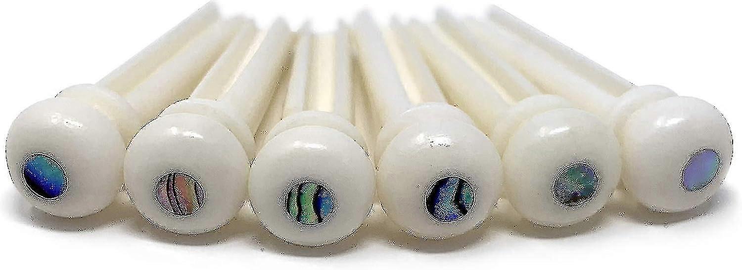 Pure Bone Bridge Pins With Abalone Dot Inlay For 6 & 12 String Acoustic Guitar - Italian Design_Special Gift