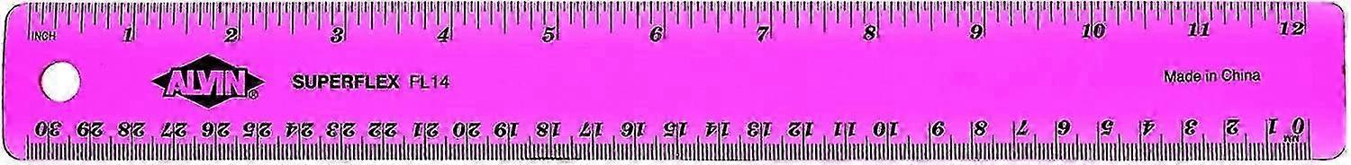 Alvin, Fl14, Plastic Superflex Ruler, Flexible And Virtually Indestructible - 12 Inches