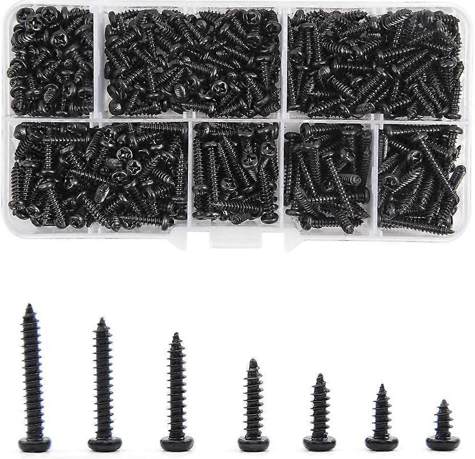 Self-Tapping Fine-Thread Black-Oxide Screws for Woodworking