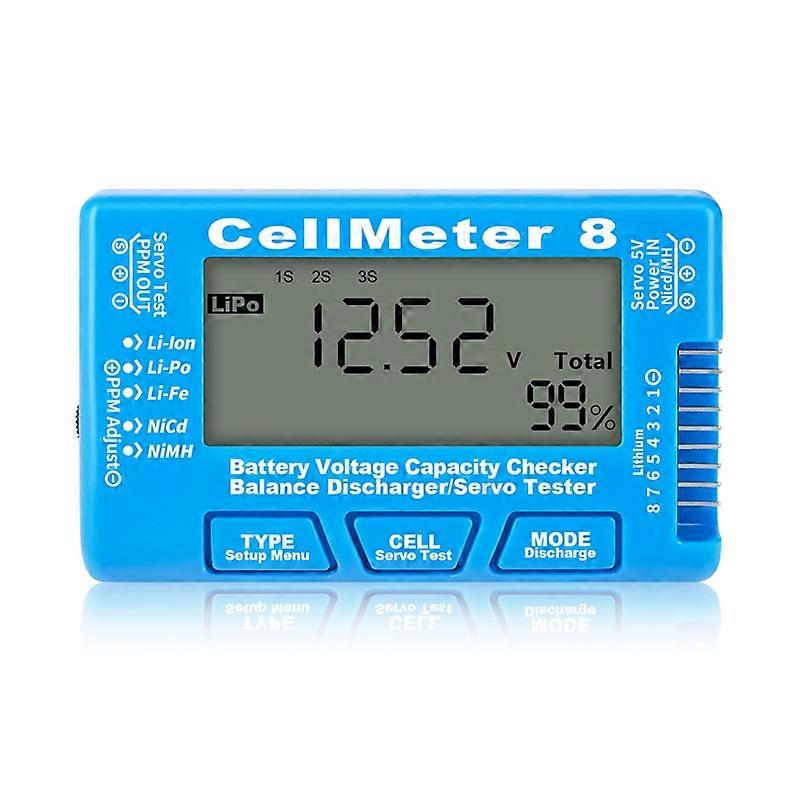 RC Cellmeter 8 Digital Battery Capacity Checker Controller Blue