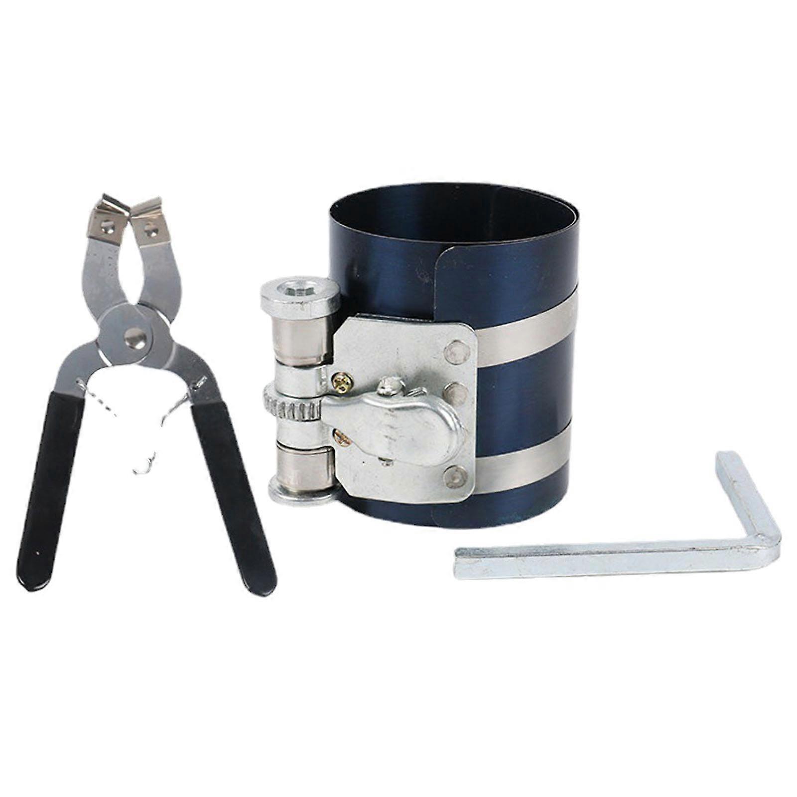 Plum Garden Car Engine Piston Ring Compressor Tool and Piston Ring Pliers for Adjustable Safety Screws