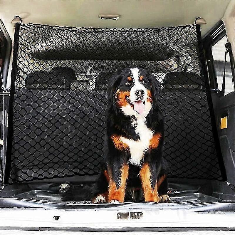 Double Layer Car Trunk Net, Portable Pet Car Net for Dog, Universal Car Separation for Dog Cat Black Thread 90*40cm