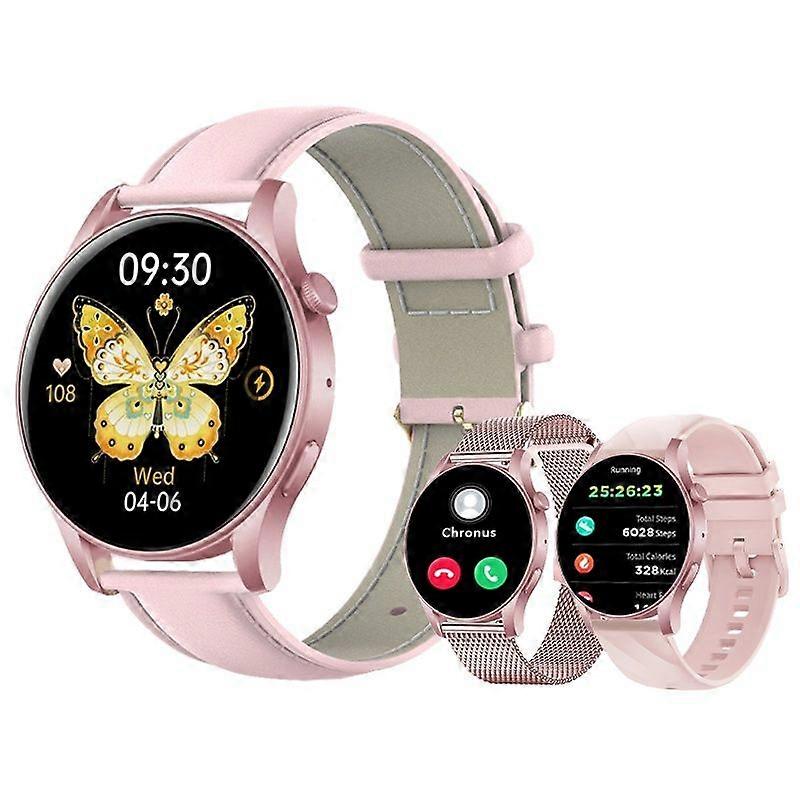 Smartwatch Fitness Watch: 1.43 Inch Touch Screen Smartwatch Call with Heart Rate Sleep Monitoring Fitness Tracker for Android iOS(Pink)