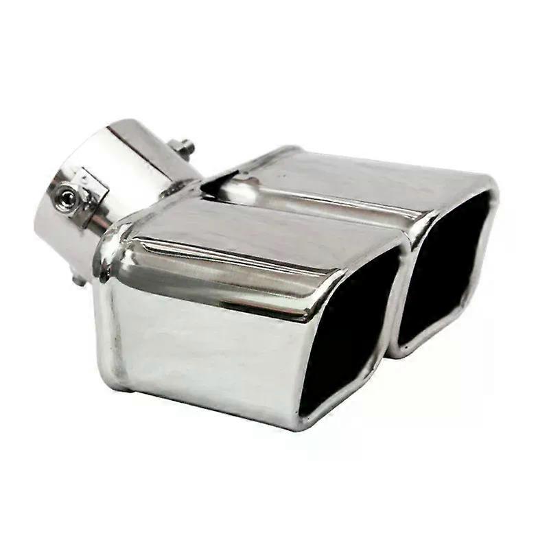 Embout de silencieux d'échappement carré universel à double sortie, tuyau d'échappement de voiture en acier inoxydable, entrée de silencieux d'échappement 60 mm/75 mm