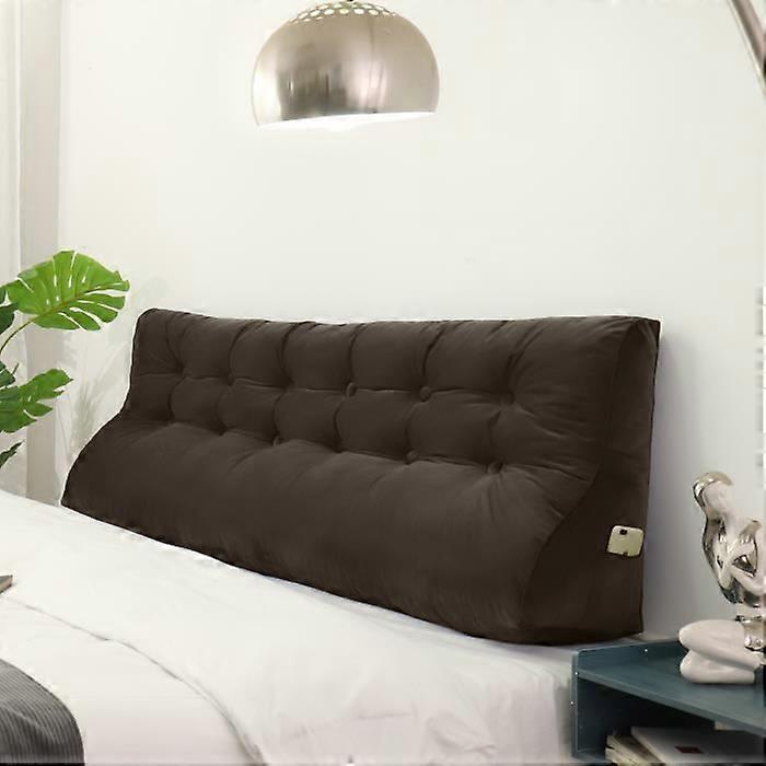 VERCART Oreiller incurvé grande taille, coussin de lecture en velours café 180CM