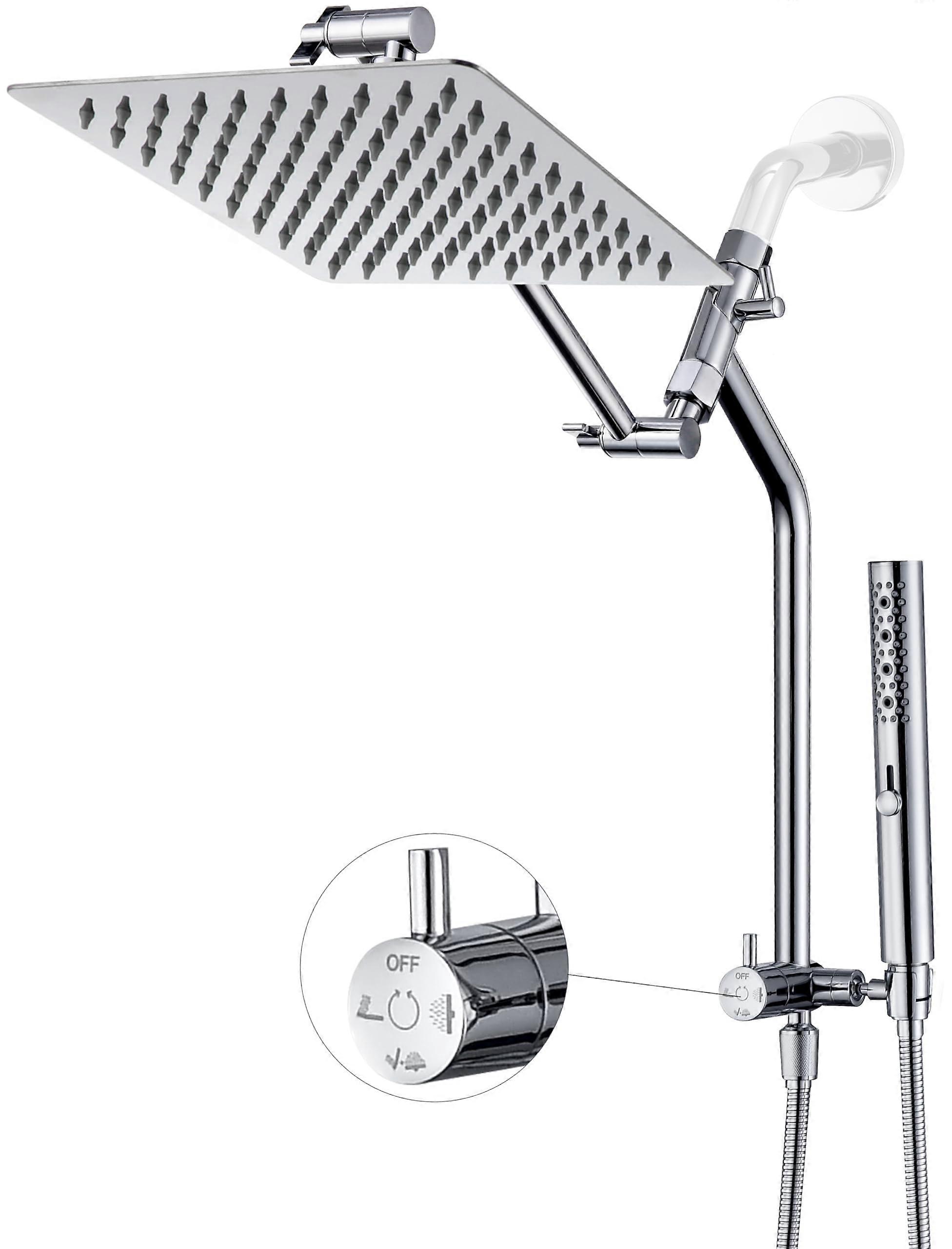 All-Metal Rain Shower Head With Mode Hand Spray Combination, 13.5-Inch Extended Devree
