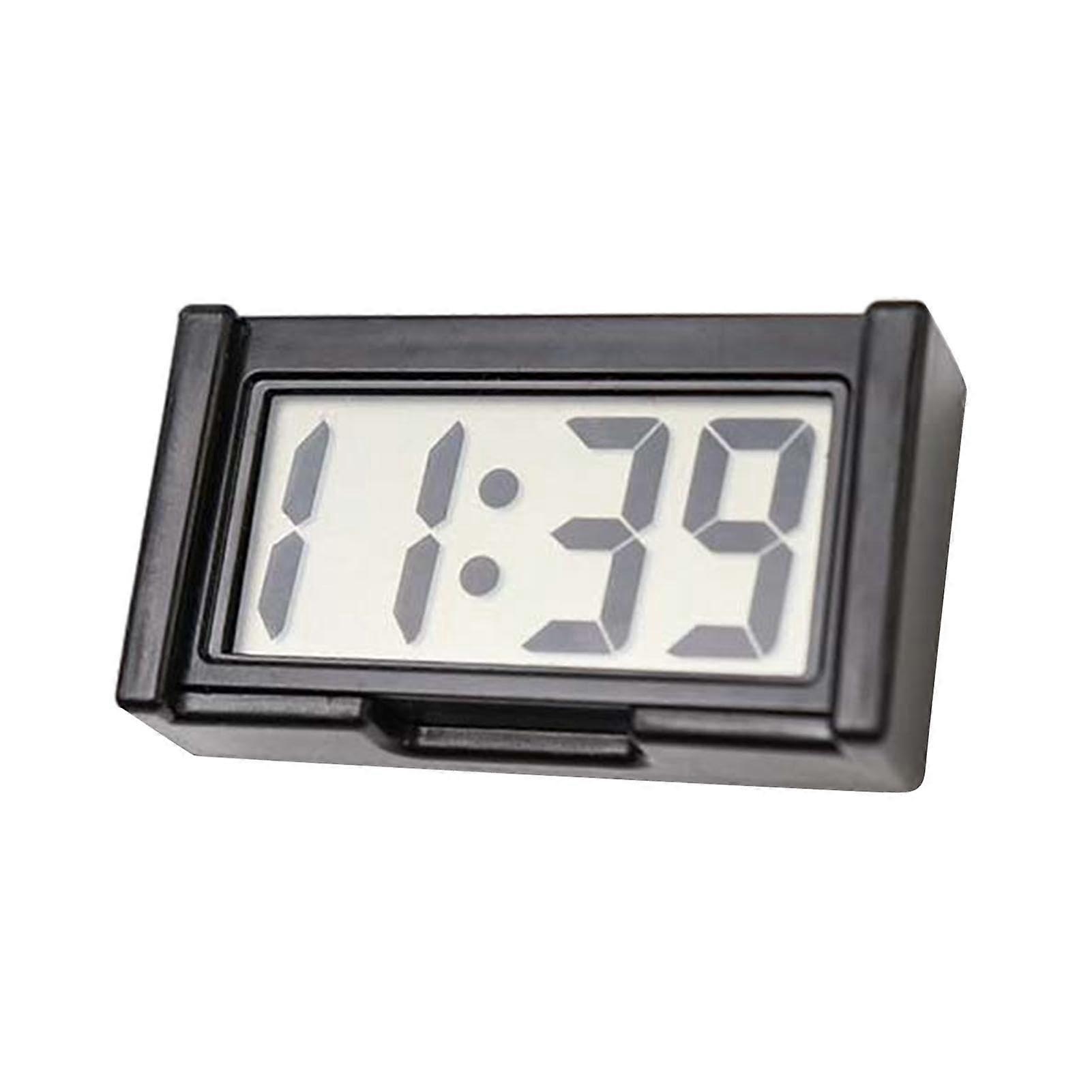 Mini Car Clock Small Digital LCD Table Clock with Stand Case, Battery Operated, Compact Design for Home and Office Use