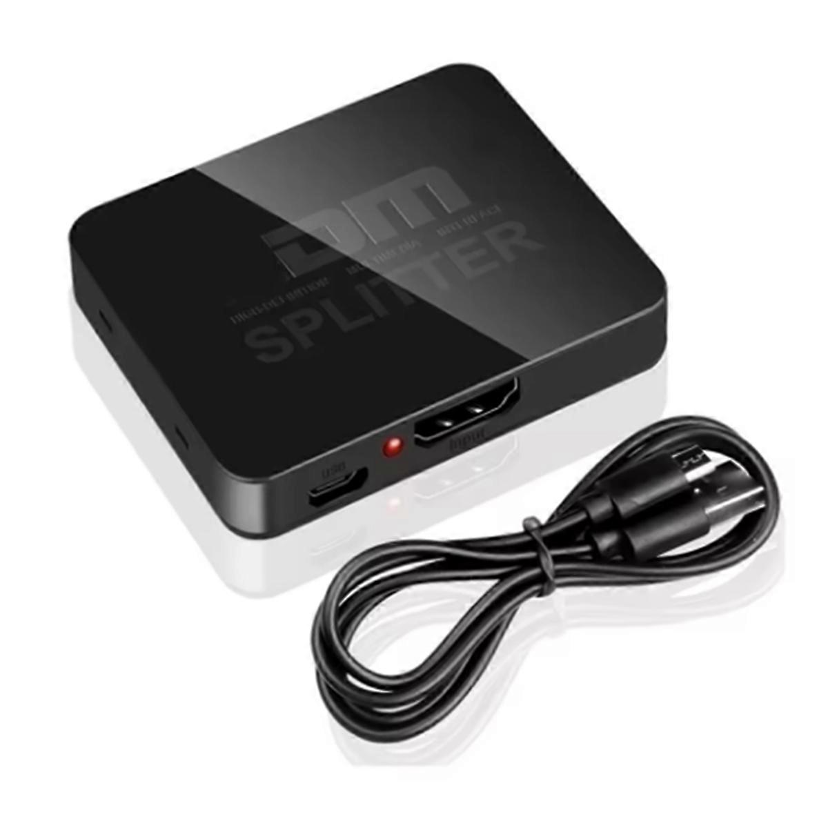 4K HDMI-Compatible 1x2 Splitter Switch 1 in 2 Out Video Distributor Amplifier Dual Display for PC Mo