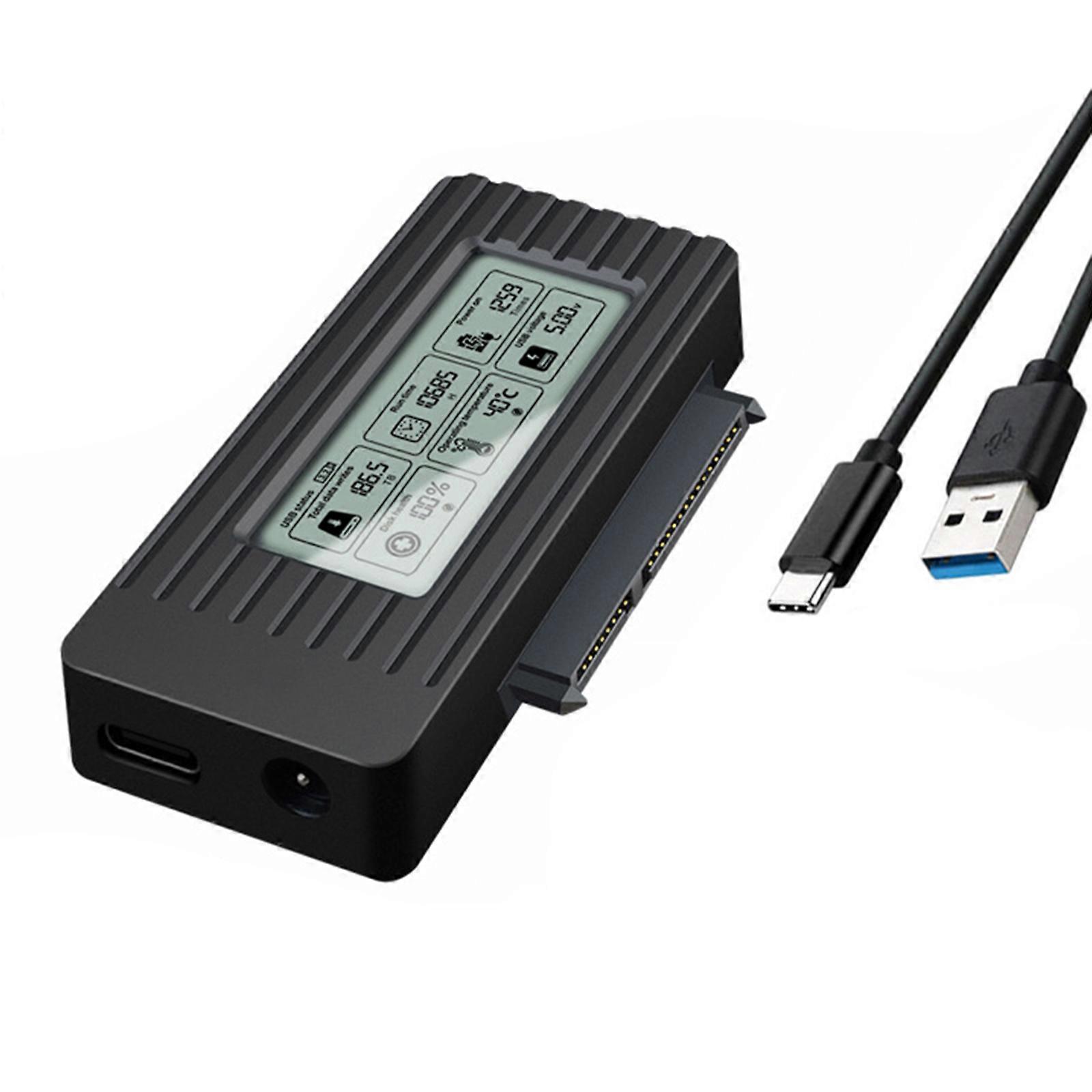 USB 3.1 Sabit Disk Kutusu 2,5/3,5 İnç Sabit Disk Adaptörü Muhafazası LED Ekranlı Sürücü Kablosu Çok Renkli