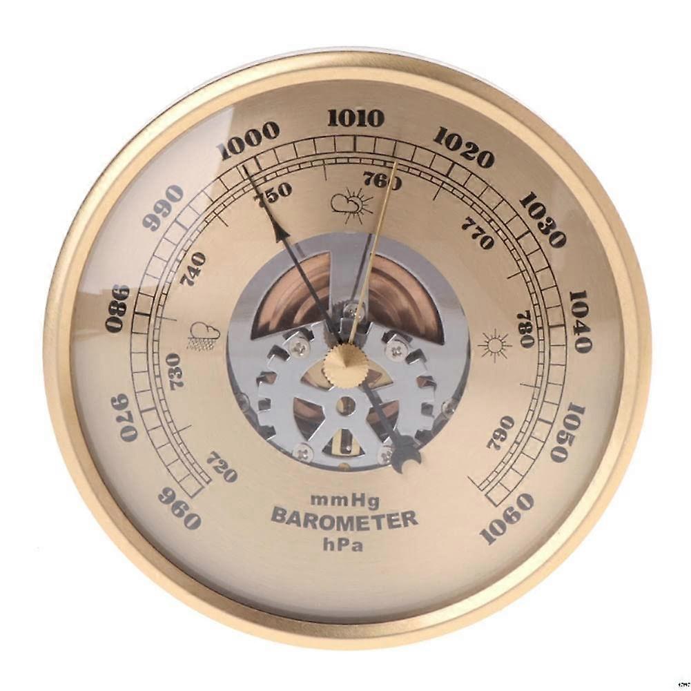 Barometer Indoor Weather Instruments, Golden Home Barometer for Garden Weather Station, Accurate Humidity & Pressure Monitoring