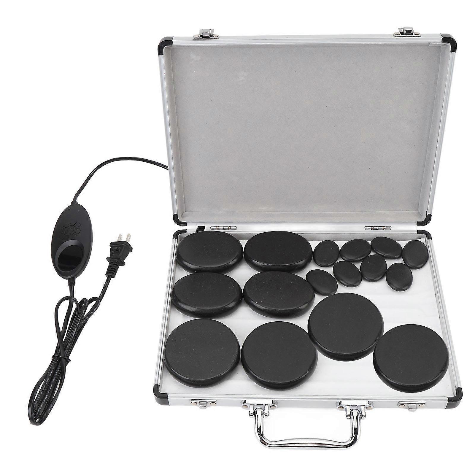 Hot Adjustable Temperature 6 Timer Settings 3 Sizes Professional Stones Set with Warmer for Home Spa
