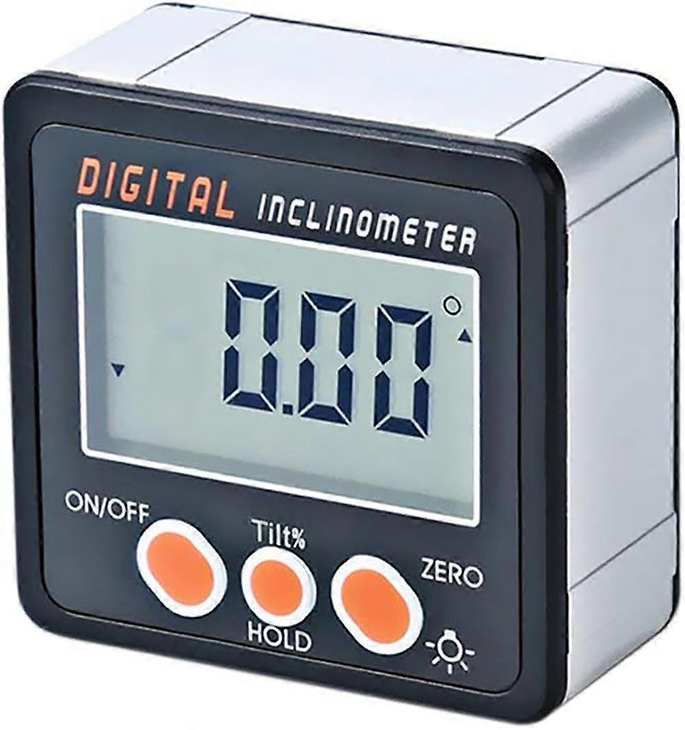 0-360° Digital Inclinometer - Aluminum Alloy Electronic Protractor - Digital Bevel Box - Angle Meter - Magnetic Base
