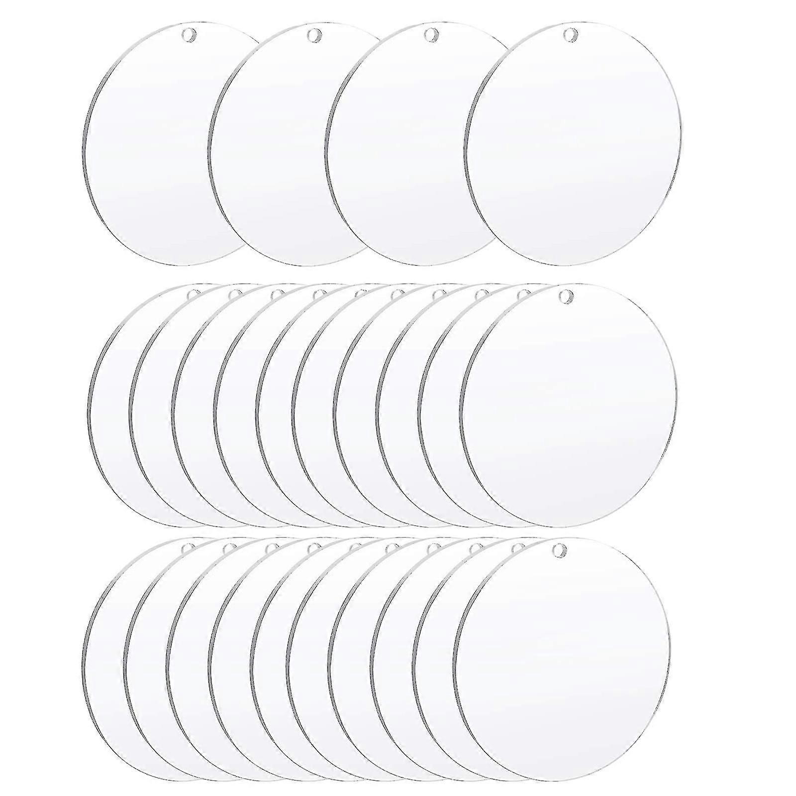 24 pezzi Cerchi in acrilico trasparente Dischi trasparenti Dischi rotondi in acrilico trasparente da 2 pollici