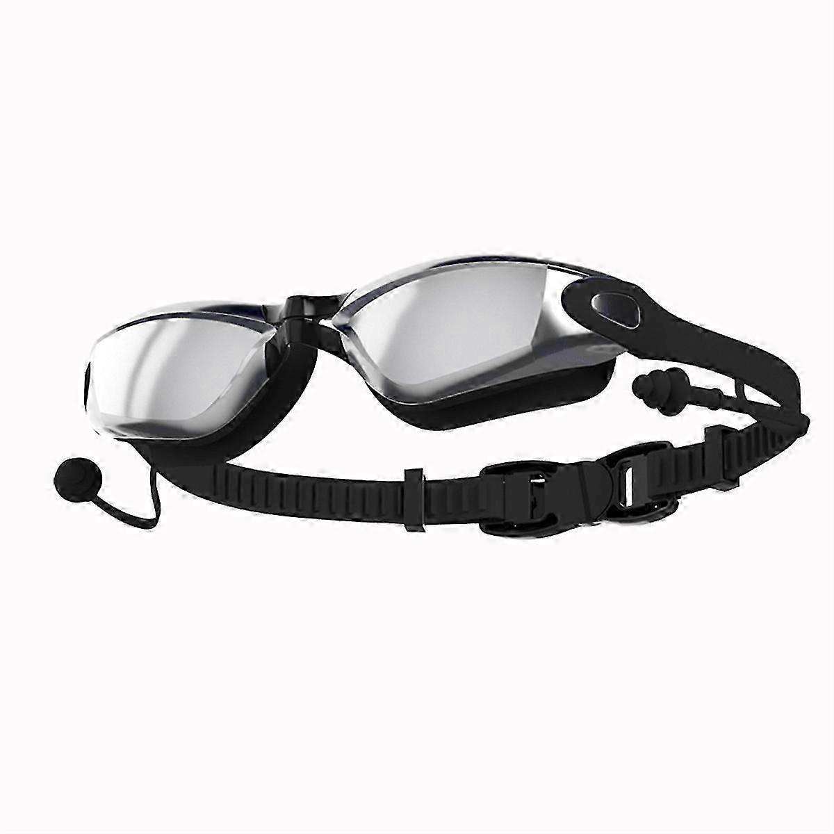 Erkekler ve Kadınlar için Siyah HD Yetişkin Yüzme Gözlüğü, Buğu Önleyici Gözlük, Su Geçirmez Yüzme Ekipmanları