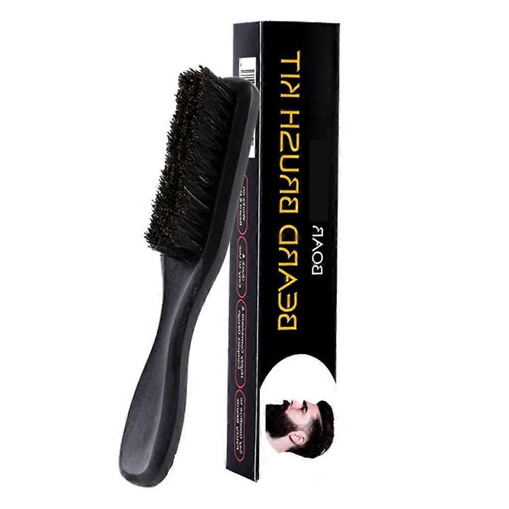 Wood Handle Beard Brush — Soft Bristles — Beard grooming brush for men —