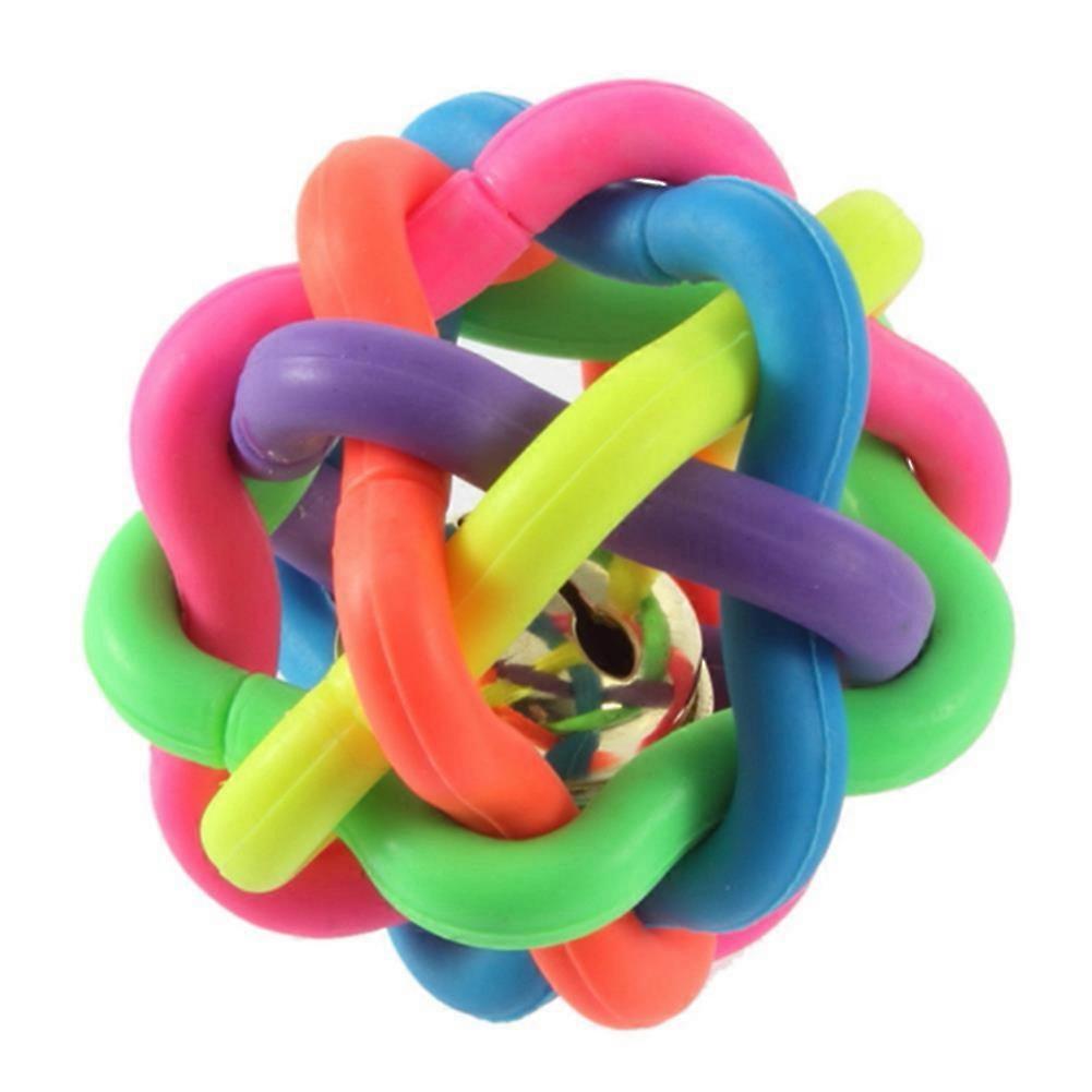 Pet Dogs Colorful Non-toxic Chew Toys with Bells Puppy Interactive Ball