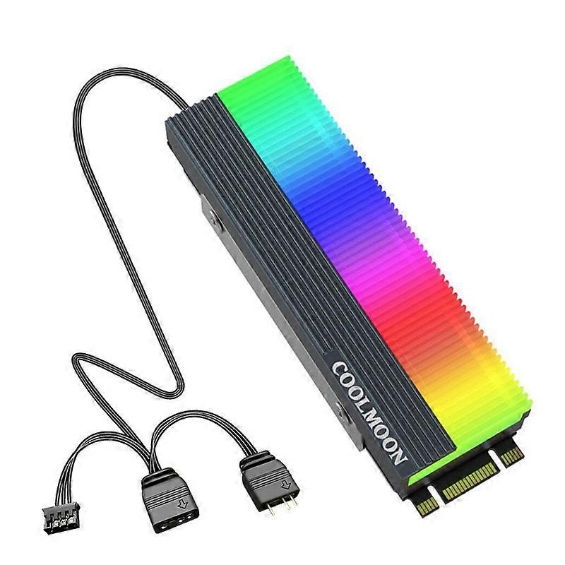 COOLMOON CM-M2A M.2 2280 Solid State Drive Cooler 5V ARGB Hard Drive Heatsink