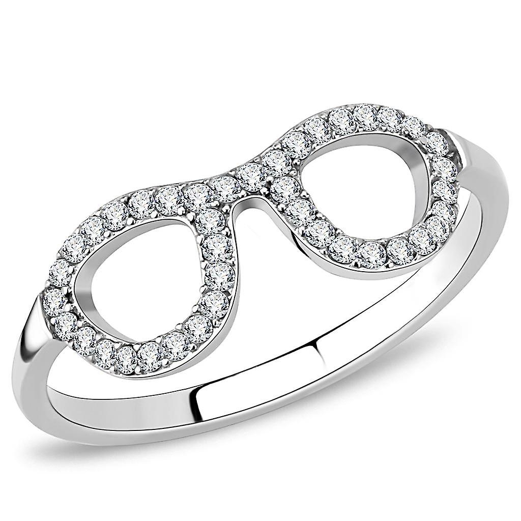 no plating Stainless Steel Ring AAA GRD CZ Clear DA055 for Women Style High