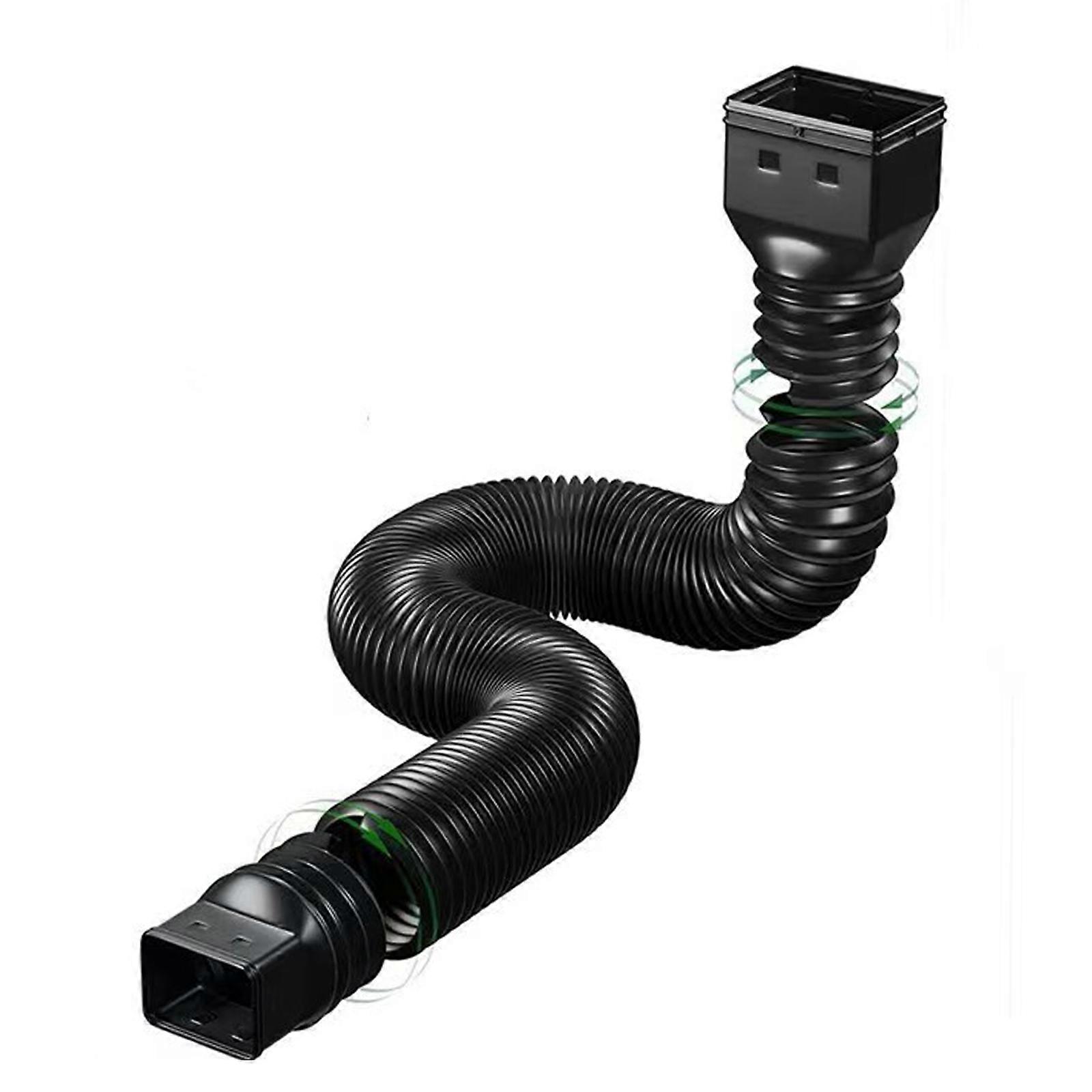 Flexible Rain Gutter Downspout Extensions with 3x4in and 2x3in Connectors Extendable 21 to 60 Inches with Screws for Easy Drainage Adjustment