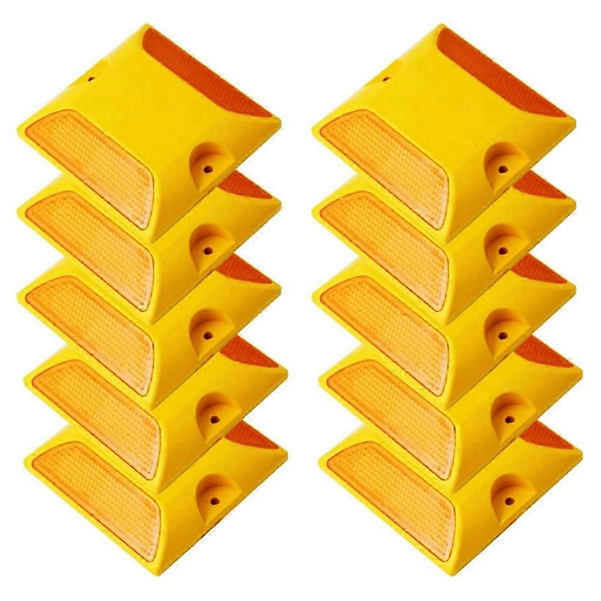 Straße reflektierende Markierung, doppelseitige reflektierende Fahrbahnmarkierung Kunststoff Asphalt Stud Markierung -- 10 Stück