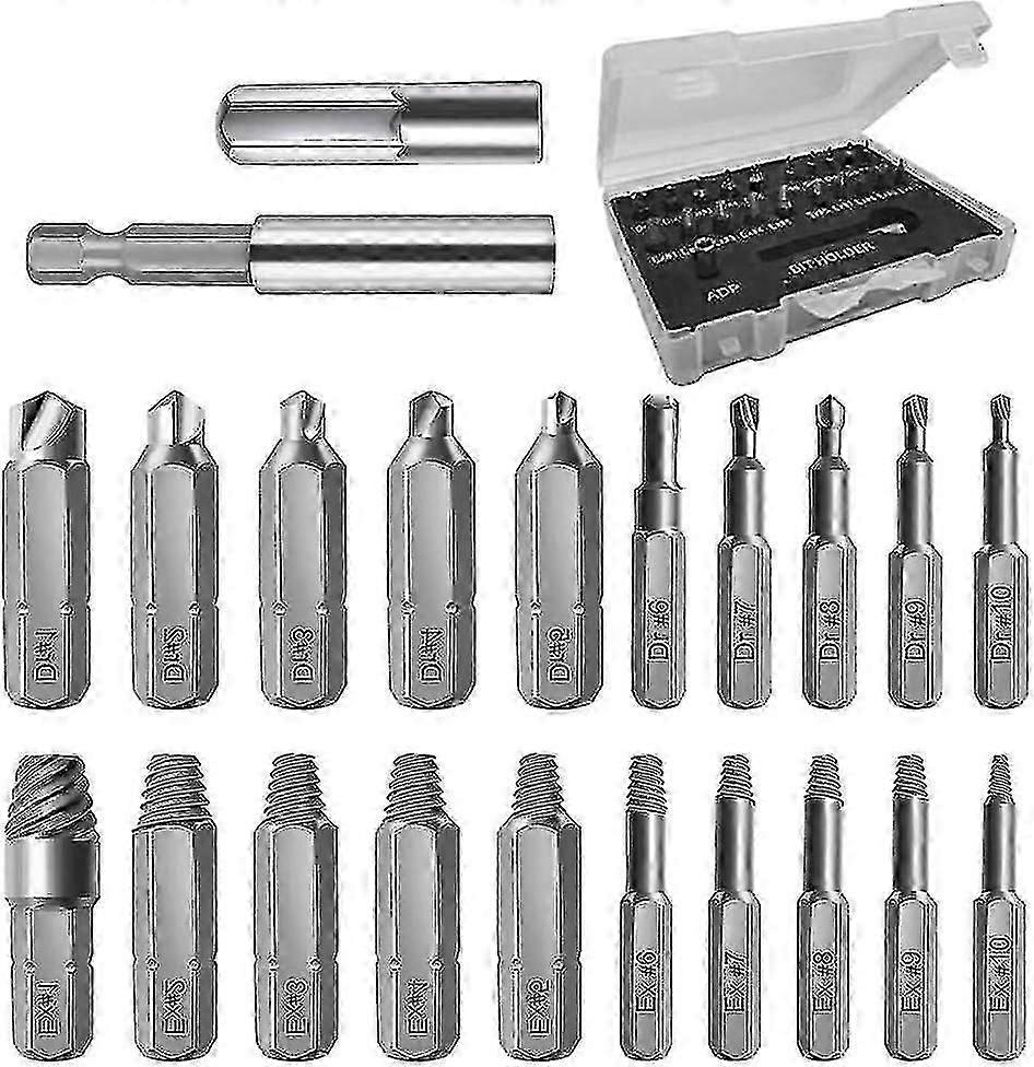 Damaged Screw Extractors, Damaged Screw Extractors, Hss Bolt Extractor Set 22 Pieces-Good