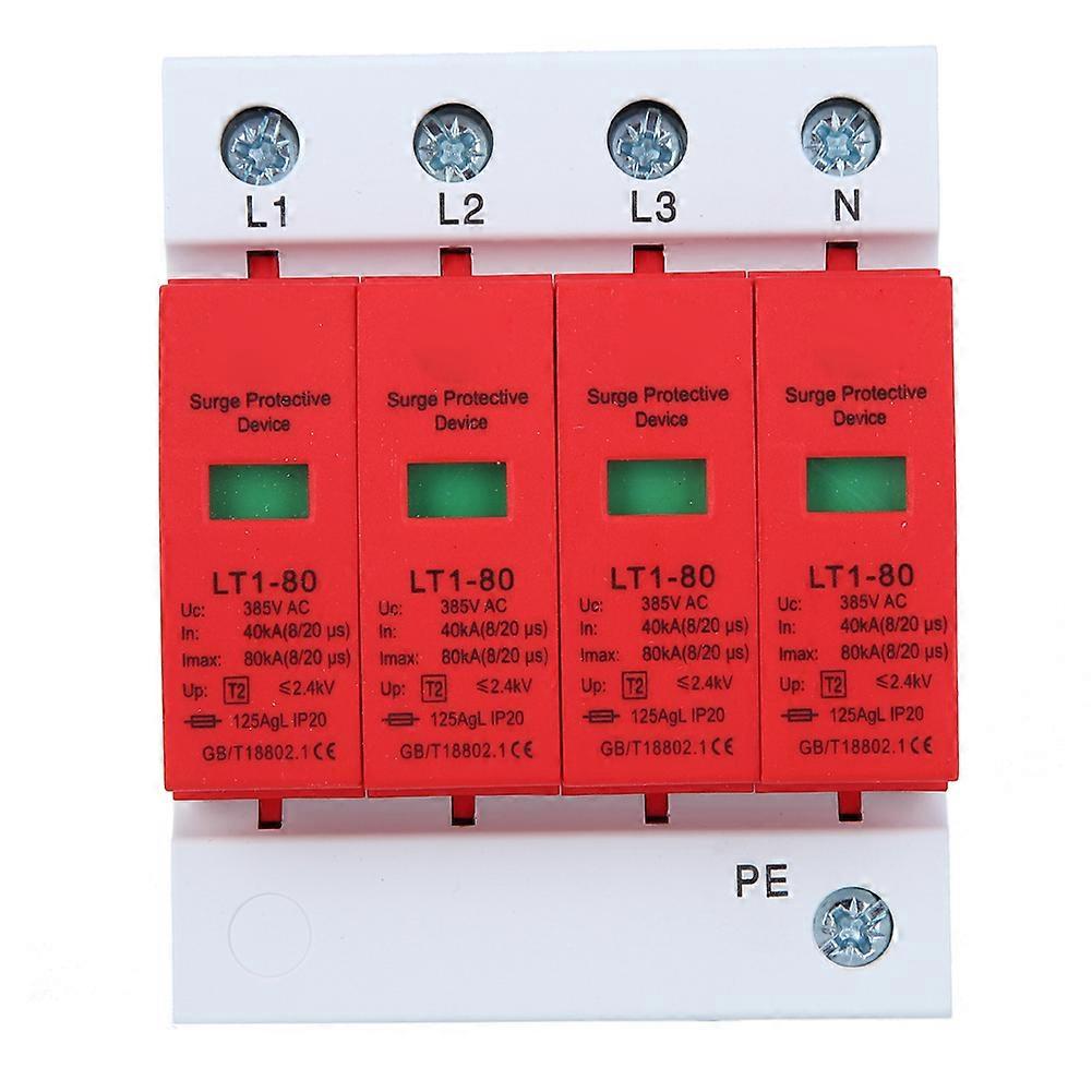 4P LT1‑80 Surge Protector 80ka Protection Module Appliances Low Voltage Arrester Red