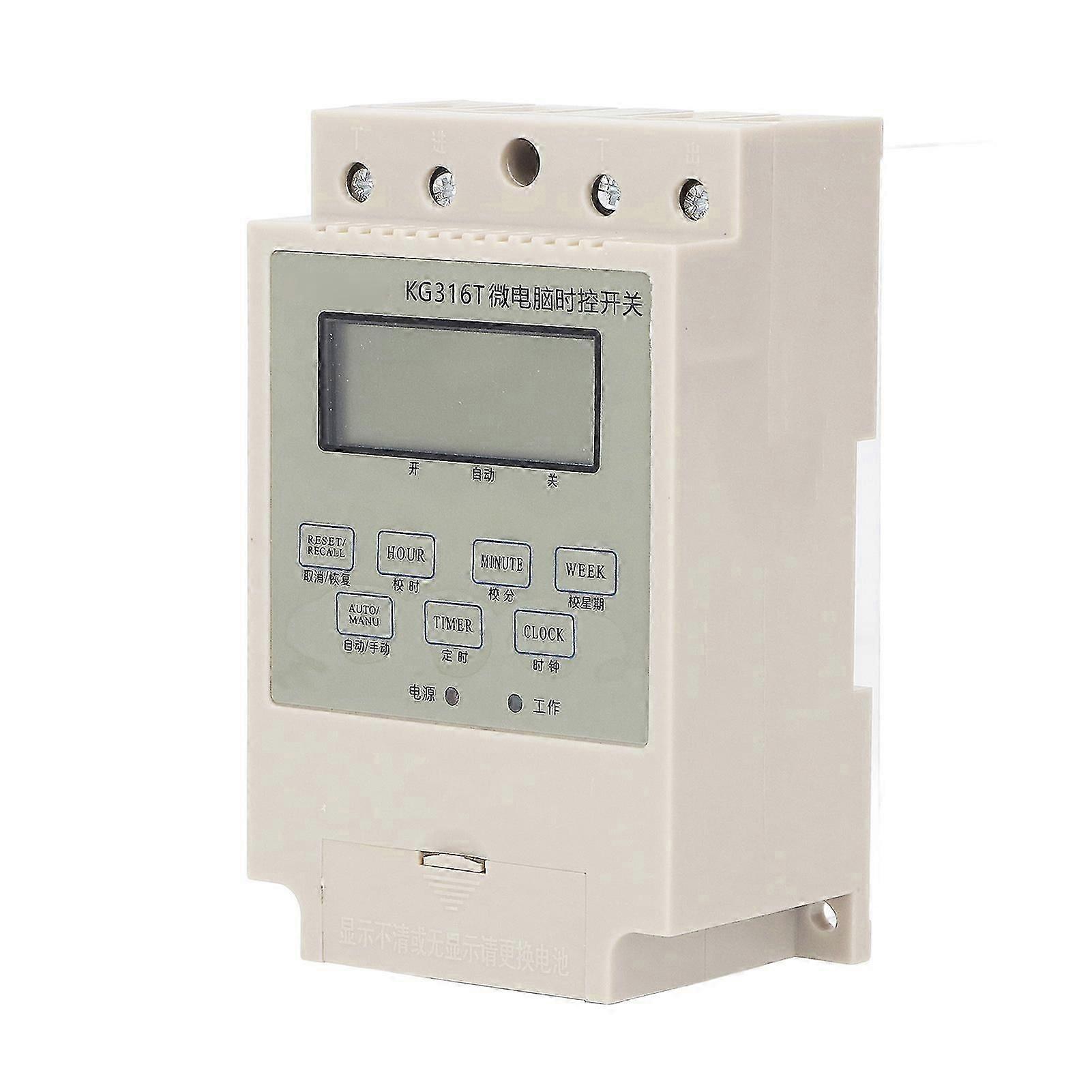 Programmable Digital Time Switch Microcomputer Electronic Relay Control Timer Rail Mounting with Transformer 25A Beige