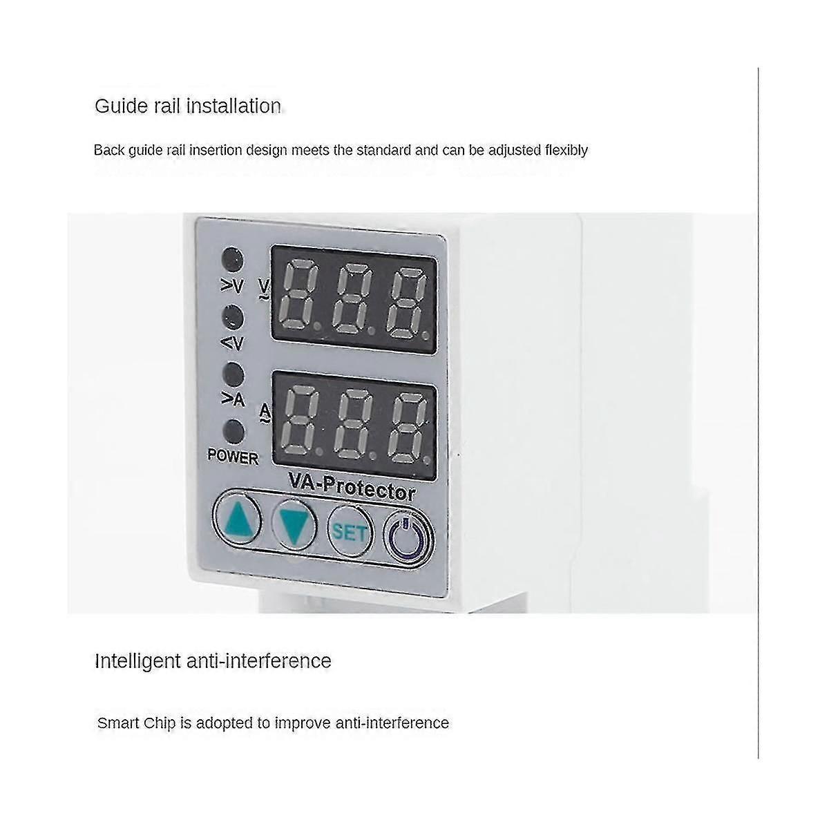 -resetting Adjustable Digital Display Over Voltage And Under Voltage 2p Circuit Breaker Short Circu