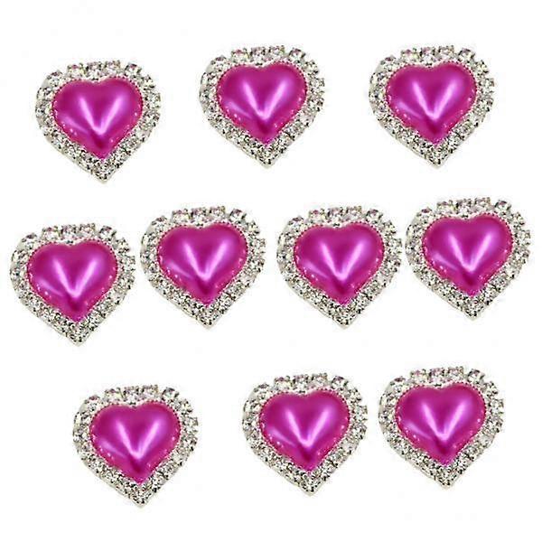 2x 10pcs Flatback Heart Embellishment Buttons for Crafts