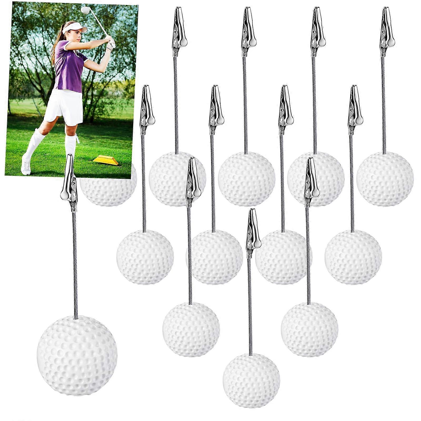 Resin Sports Ball Base Memo Clips With Alligator Wire Table Number Card Holders Photo Stand Decor Golf