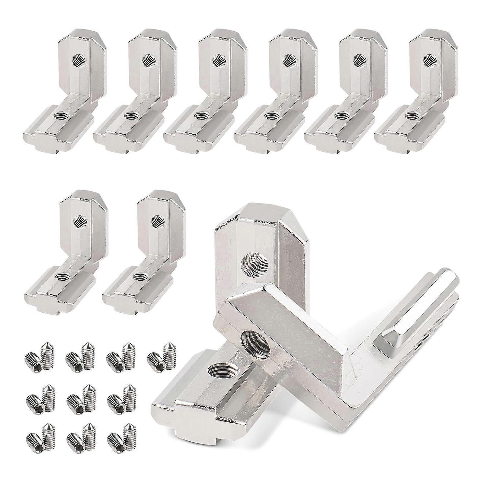 10 Pack Multipurpose M6 T Slot Corner Fasteners Accessory for Structural Support In 40 Series Profile Fastener Set