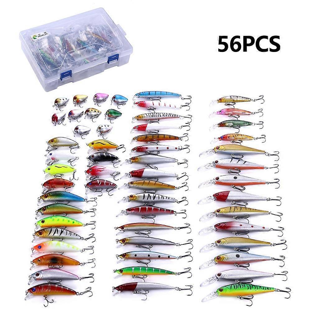 HENGJIA 56Pcs Angelköder Long Distance Casting Künstliches Fischköder-Kit